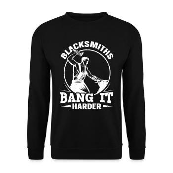 Blacksmiths Bang It forgeron drôle - Sweat-shirt Unisexe - noir - Devant - Alina (178cm) & Michal (187cm)