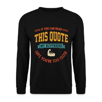 For Girlfriends from Boyfriend - Boyfriend Funny - Unisex Sweatshirt - black - Front - Alina (178cm) & Michal (187cm)