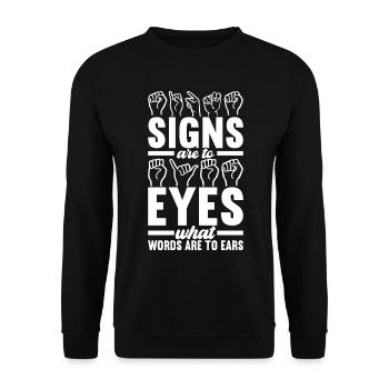 Taub Taubstumm Deaf - Unisex Pullover - Schwarz - Vorne - Alina (178cm) & Michal (187cm)