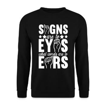 Taub Taubstumm Deaf - Unisex Pullover - Schwarz - Vorne - Alina (178cm) & Michal (187cm)
