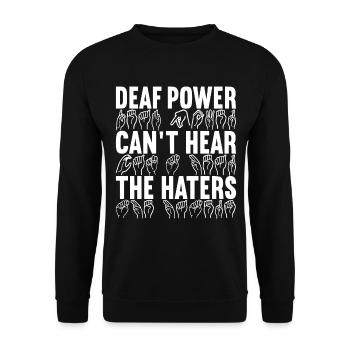 Taub Taubstumm Deaf - Unisex Pullover - Schwarz - Vorne - Alina (178cm) & Michal (187cm)