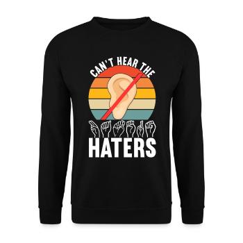 Deaf Deaf Mute Deaf - Unisex Sweatshirt - black - Front - Alina (178cm) & Michal (187cm)