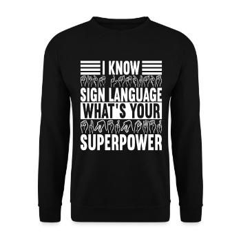 Deaf Deaf Mute Deaf - Unisex Sweatshirt - black - Front - Alina (178cm) & Michal (187cm)