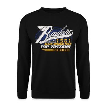 Year of construction 1961 Birthday gift Year of birth 1961 - Unisex Sweatshirt - black - Front - Alina (178cm) & Michal (187cm)