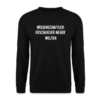 Wissenschaft - Wissenschaftler: Erschließer neuer - Unisex Pullover - Schwarz - Vorne - Alina (178cm) & Michal (187cm)