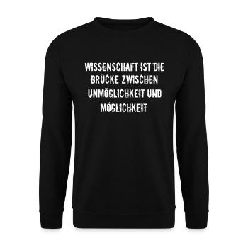 Wissenschaft - Wissenschaft ist die Brücke - Unisex Pullover - Schwarz - Vorne - Alina (178cm) & Michal (187cm)