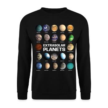 Drôles de planètes extrasolaires pour les amateurs d’astronomie - Sweat-shirt Unisexe - noir - Devant - Alina (178cm) & Michal (187cm)