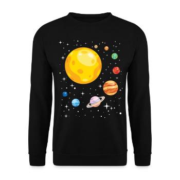 Système solaire pour étudiant en astronomie - Sweat-shirt Unisexe - noir - Devant - Alina (178cm) & Michal (187cm)