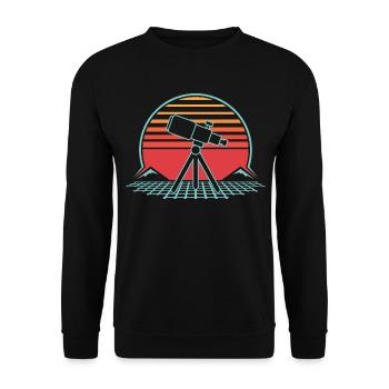 Retro Astronomy Telescope For Astronomy Student - Unisex Pullover - Schwarz - Vorne - Alina (178cm) & Michal (187cm)