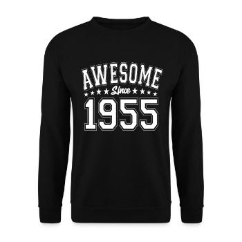 Génial depuis 1955 Anniversaire 1955 Millésime 1955 - Sweat-shirt Unisexe - noir - Devant - Alina (178cm) & Michal (187cm)