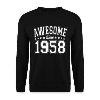Awesome Since 1958 Birthday 1958 Vintage 1958 - Unisex Sweatshirt - black - Front - Alina (178cm) & Michal (187cm)