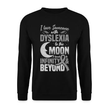 I Love Someone With Dyslexia Neurodiversity Awaren - Unisex Sweatshirt - black - Front - Alina (178cm) & Michal (187cm)