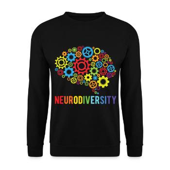 Neurodiversity For Neurodiversity Awareness - Unisex Sweatshirt - black - Front - Alina (178cm) & Michal (187cm)