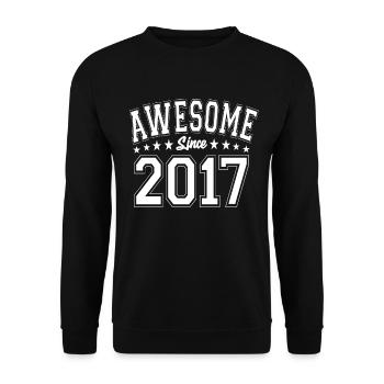 Awesome Since 2017 Birthday 2017 Vintage 2017 - Unisex Sweatshirt - black - Front - Alina (178cm) & Michal (187cm)