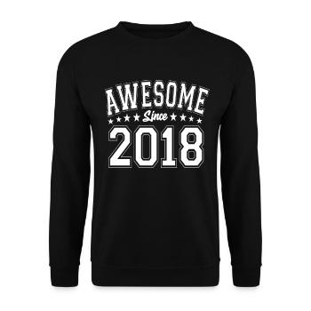 Awesome Since 2018 Birthday 2018 Vintage 2018 - Unisex Sweatshirt - black - Front - Alina (178cm) & Michal (187cm)