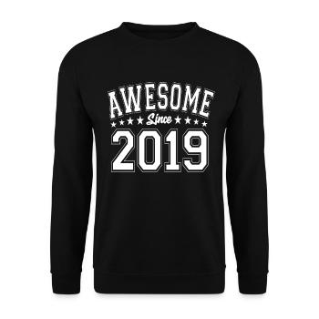 Awesome Since 2019 Birthday 2019 Vintage 2019 - Unisex Sweatshirt - black - Front - Alina (178cm) & Michal (187cm)
