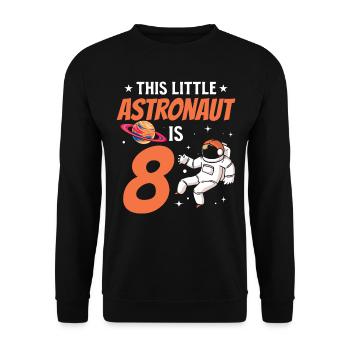 Ce petit astronaute a 8 ans - Space Astro - Sweat-shirt Unisexe - noir - Devant - Alina (178cm) & Michal (187cm)