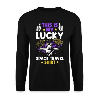 Aerospace Space Travel - Solar System Space Explor - Unisex Sweatshirt - black - Front - Alina (178cm) & Michal (187cm)