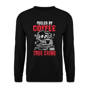Je cours sur le café et le vrai crime - Sweat-shirt Unisexe - noir - Devant - Alina (178cm) & Michal (187cm)