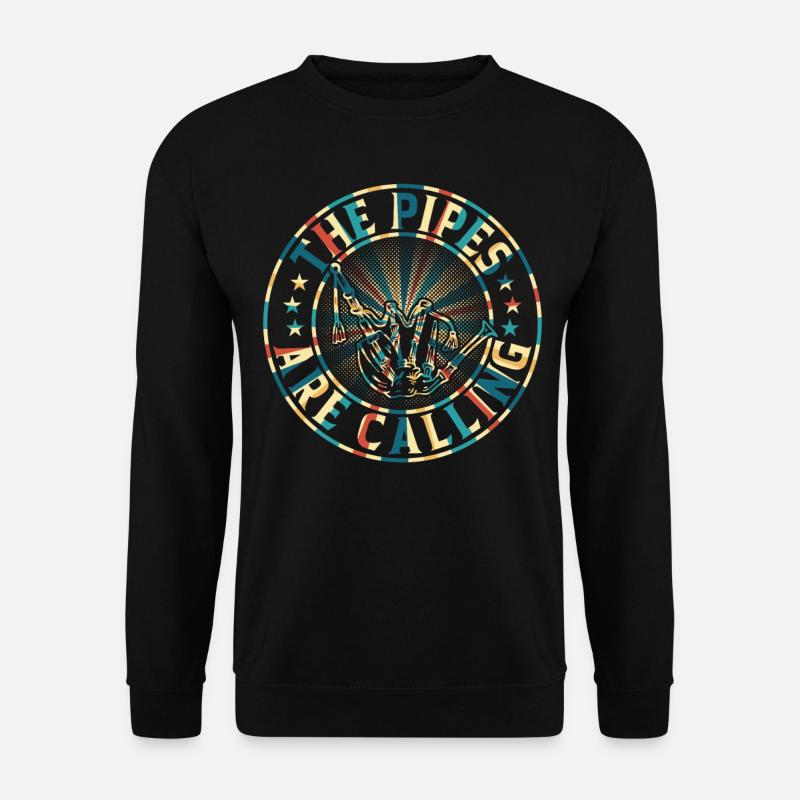 The Pipes Are Calling - Bagpipe Funny Bagpiper - Unisex Pullover - Schwarz