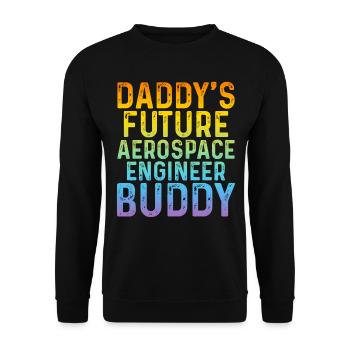 Daddy's Future Aerospace Engineer - Aerospace Engi - Unisex Pullover - Schwarz - Vorne - Alina (178cm) & Michal (187cm)