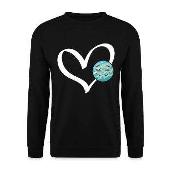 Drôle de planète Cœur Exploration spatiale Voyage spatial - Sweat-shirt Unisexe - noir - Devant - Alina (178cm) & Michal (187cm)
