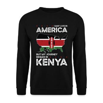 Geboren kenianisch kenianisch amerikanisch USA - Unisex Pullover - Schwarz - Vorne - Alina (178cm) & Michal (187cm)