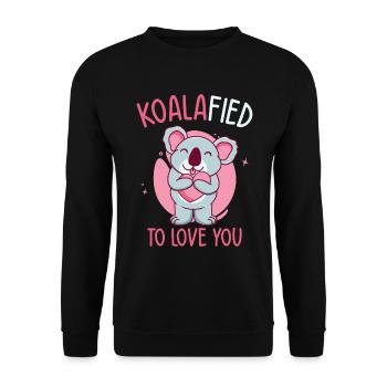Valentine's Day Koala Love Wildlife Koala Lover - Unisex Sweatshirt - black - Front - Alina (178cm) & Michal (187cm)