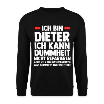 Dieter - Unisex Pullover - Schwarz - Vorne - Alina (178cm) & Michal (187cm)