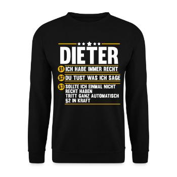 Dieter - Unisex Pullover - Schwarz - Vorne - Alina (178cm) & Michal (187cm)