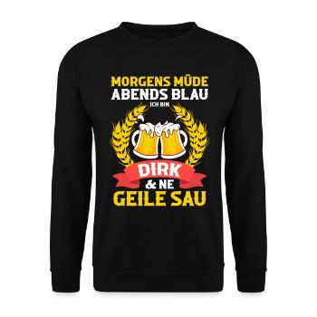 Dirk - Unisex Pullover - Schwarz - Vorne - Alina (178cm) & Michal (187cm)