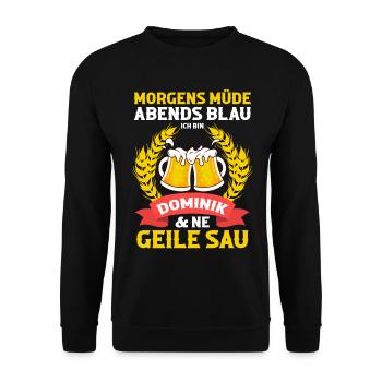 Dominik - Unisex Pullover - Schwarz - Vorne - Alina (178cm) & Michal (187cm)