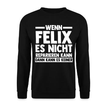 Felix - Unisex Pullover - Schwarz - Vorne - Alina (178cm) & Michal (187cm)