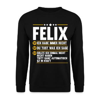 Felix - Unisex Pullover - Schwarz - Vorne - Alina (178cm) & Michal (187cm)