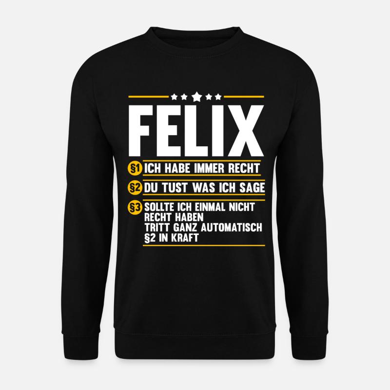 Felix - Unisex Pullover - Schwarz