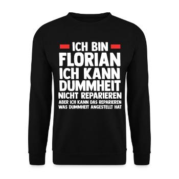 Florian - Unisex Pullover - Schwarz - Vorne - Alina (178cm) & Michal (187cm)