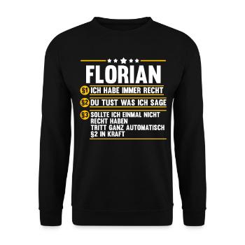 Florian - Unisex Pullover - Schwarz - Vorne - Alina (178cm) & Michal (187cm)