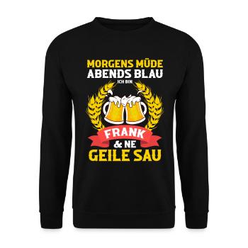 Frank - Unisex Pullover - Schwarz - Vorne - Alina (178cm) & Michal (187cm)