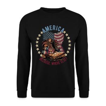American Patriotic USA Design - Unisex Sweatshirt - black - Front - Alina (178cm) & Michal (187cm)