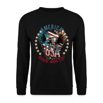 American Patriotic USA Design - Unisex Sweatshirt - black - Front - Alina (178cm) & Michal (187cm)