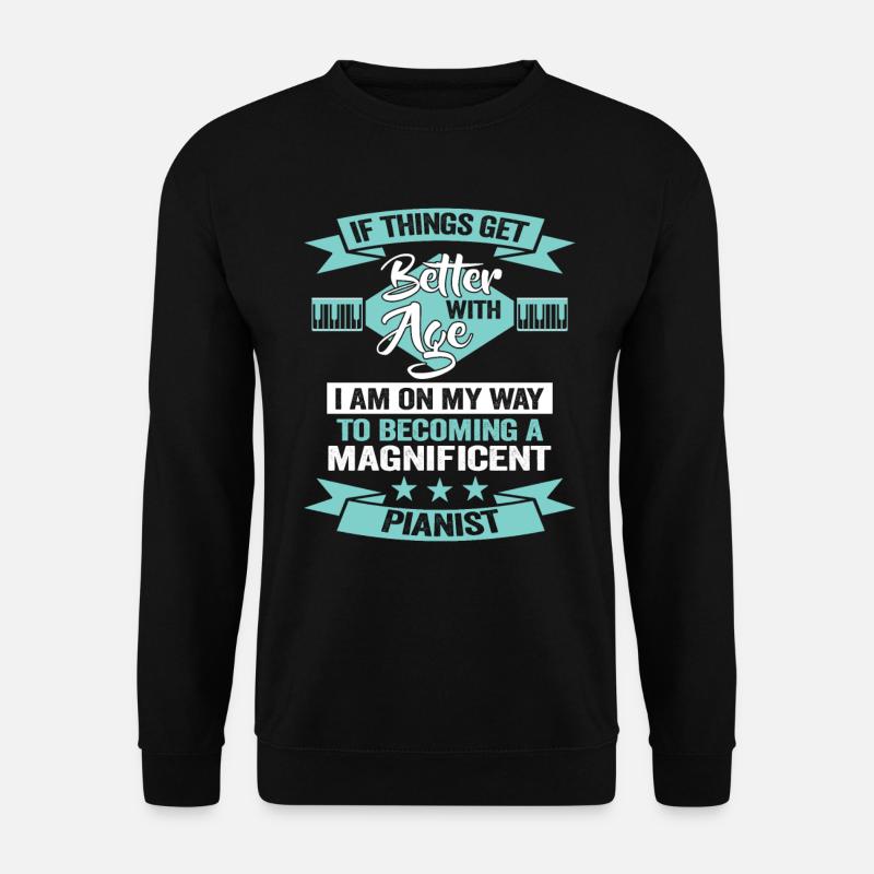 Pianist Geburtstag Klavierspieler Musiker - Unisex Pullover - Schwarz
