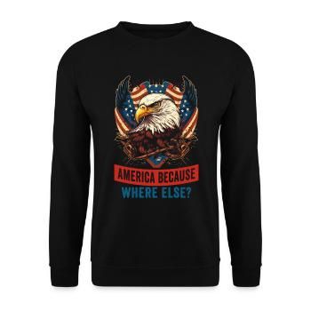 American Patriotic USA Design - Unisex Sweatshirt - black - Front - Alina (178cm) & Michal (187cm)