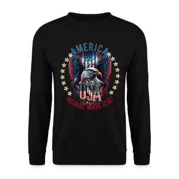 American Patriotic USA Design - Unisex Sweatshirt - black - Front - Alina (178cm) & Michal (187cm)
