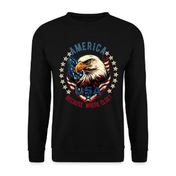 American Patriotic USA Design - Unisex Sweatshirt - black - Front - Alina (178cm) & Michal (187cm)