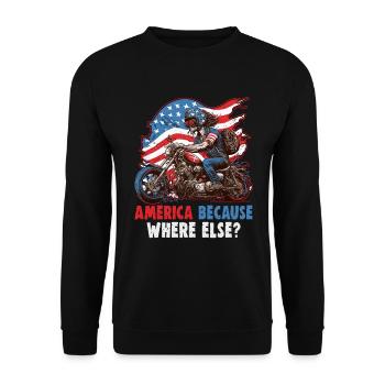 American Patriotic USA Design - Unisex Sweatshirt - black - Front - Alina (178cm) & Michal (187cm)