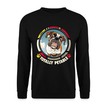 Dog Cartoon Boxer Design for Dog Lovers - Unisex Sweatshirt - black - Front - Alina (178cm) & Michal (187cm)