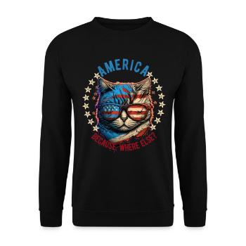 American Patriotic USA Design - Unisex Sweatshirt - black - Front - Alina (178cm) & Michal (187cm)
