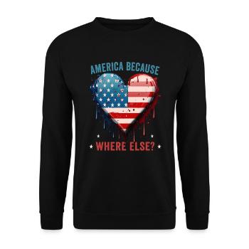American Patriotic USA Design - Unisex Sweatshirt - black - Front - Alina (178cm) & Michal (187cm)