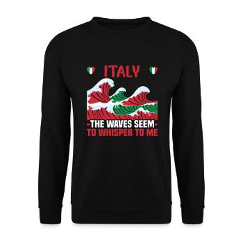 Italie vacances à la plage au bord de la mer Design beach motif - Sweat-shirt Unisexe - noir - Devant - Alina (178cm) & Michal (187cm)