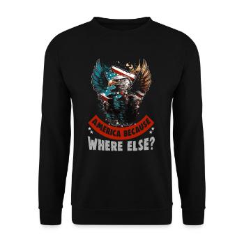 American Patriotic USA Design - Unisex Sweatshirt - black - Front - Alina (178cm) & Michal (187cm)